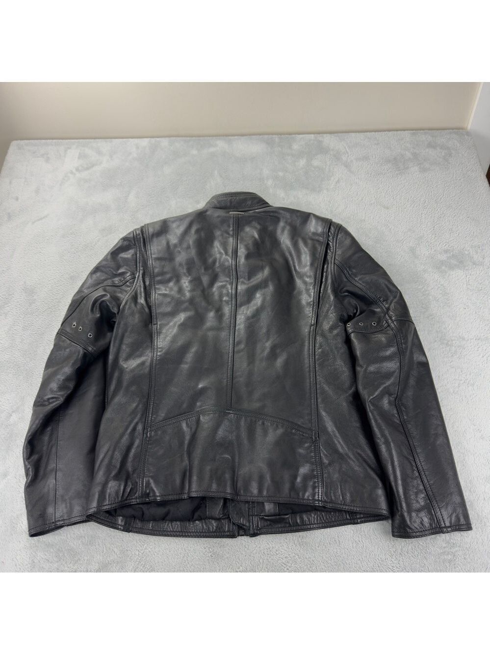 Andrew Marc Men's Size Medium 100% Black Soft Leather Jacket Full Zip AM8A1353 - Picture 3 of 16